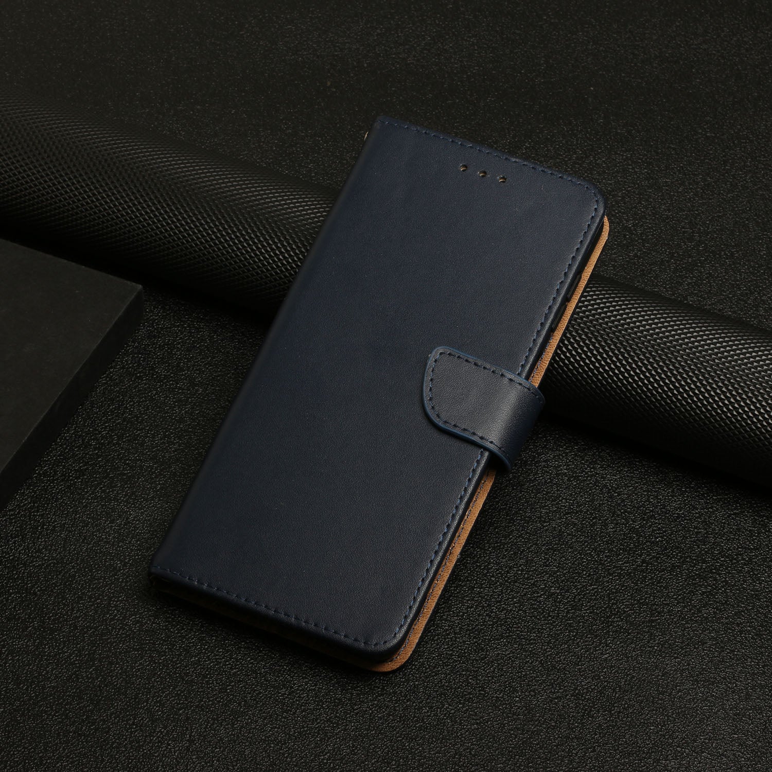 HT02 For Honor X8b 4G Wallet Phone Case Genuine Cow Leather with Viewing Stand Nappa Texture - Blue HT02 For Honor X8b 4G Wallet Phone Case Genuine Cow Leather with Viewing Stand Nappa Texture - Blue